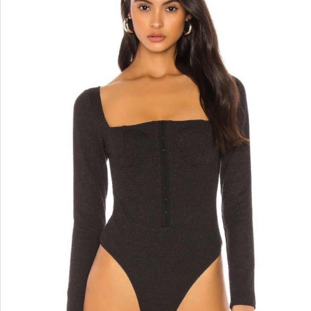 REVOLVE Capulet Bustier Naomi Bodysuit in Charcoal